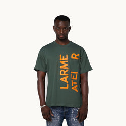 OLIVE GREEN SIDE POCKET TSHIRT BY LARME ATELIER