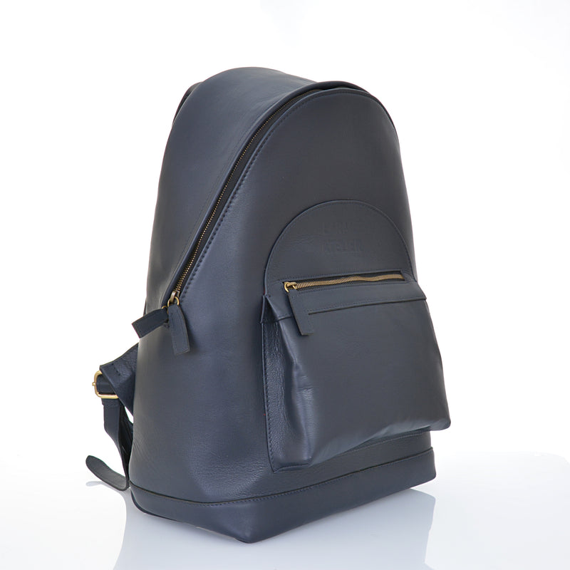 LARME ATELIER NAVY BLUE LEATHER BACK PACK