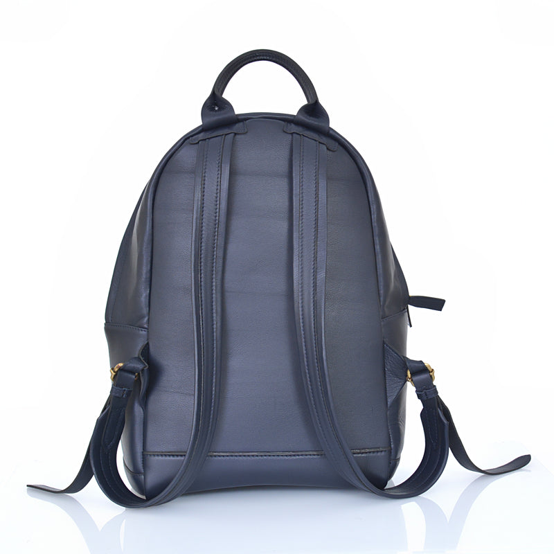 LARME ATELIER NAVY BLUE LEATHER BACK PACK