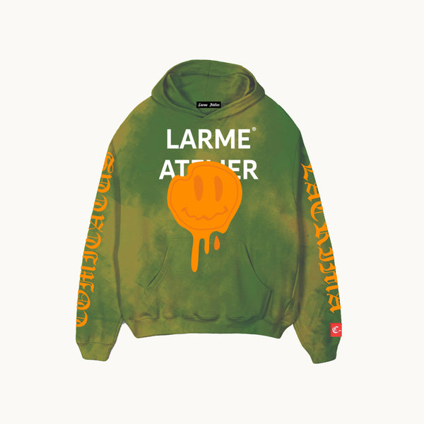 LARME ATELIER SWEAT À CAPUCHE OVERSIZE VERT DÉLAVÉ 