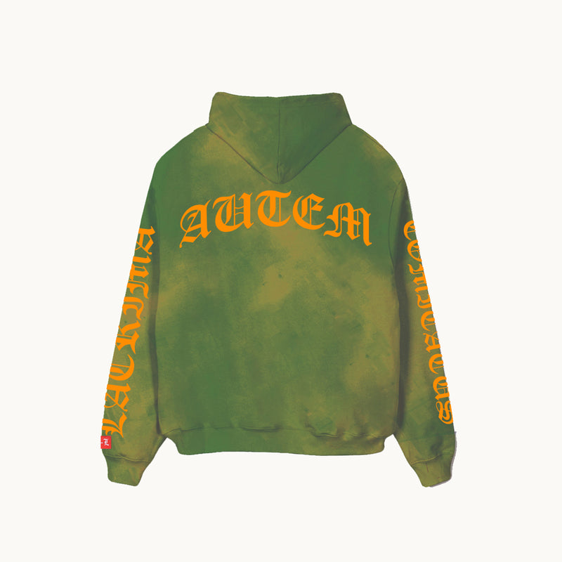 LARME ATELIER SWEAT À CAPUCHE OVERSIZE VERT DÉLAVÉ 