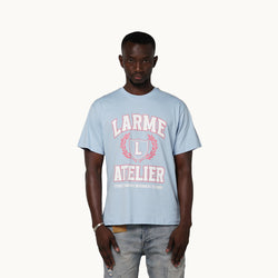 BABY BLUE COLLEGE TSHIRT BY LARME ATELIER