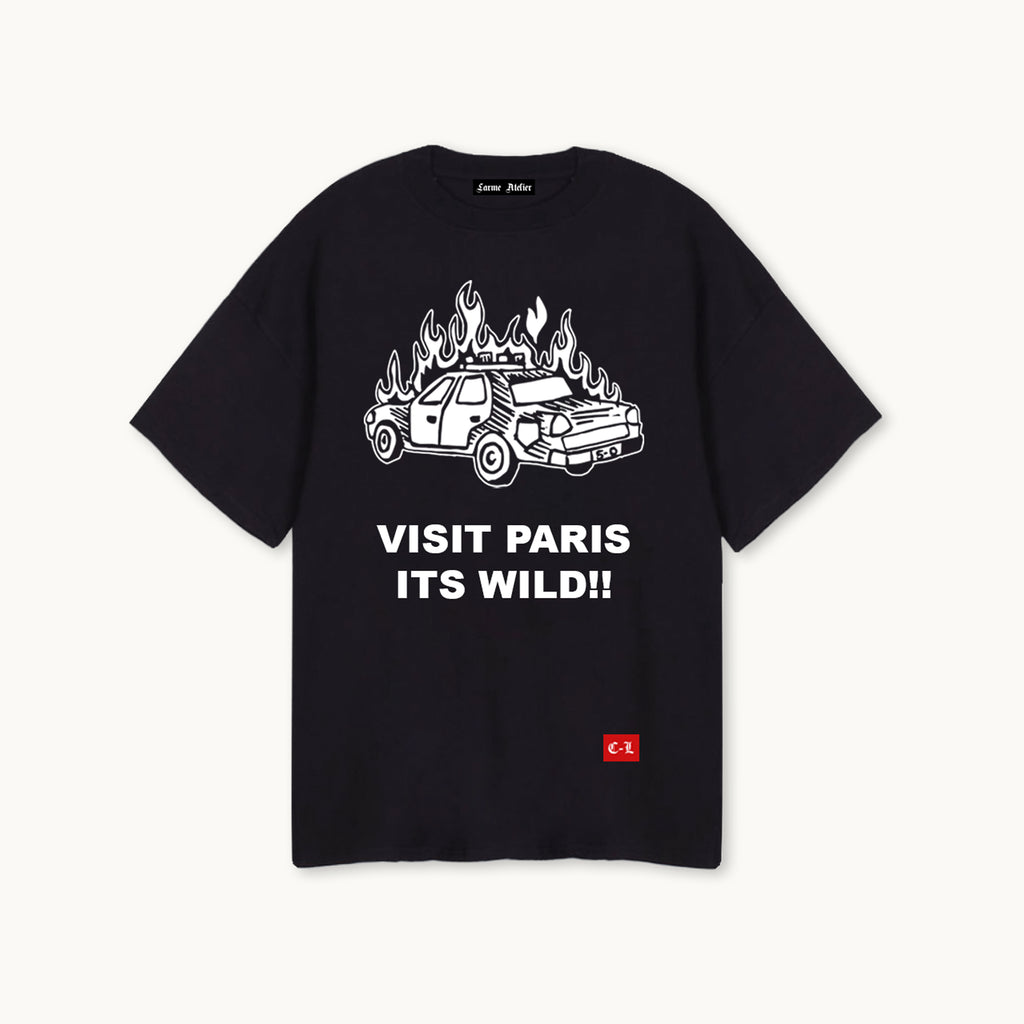 OVERSIZED BLACK PARIS TSHIRT – Larme Atelier