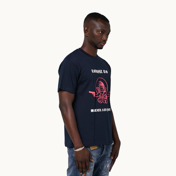 GUARDIAN ANGEL NAVY BLUE TSHIRT BY LARME ATELIER