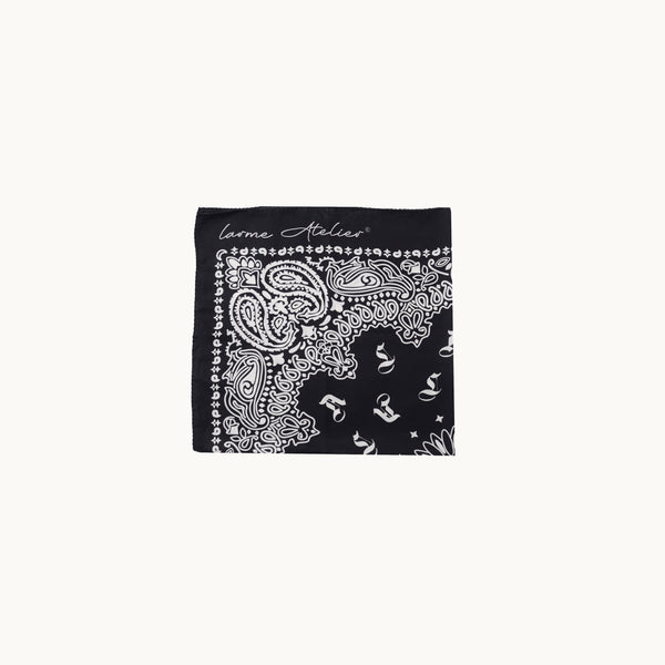 Silk twill black bandana