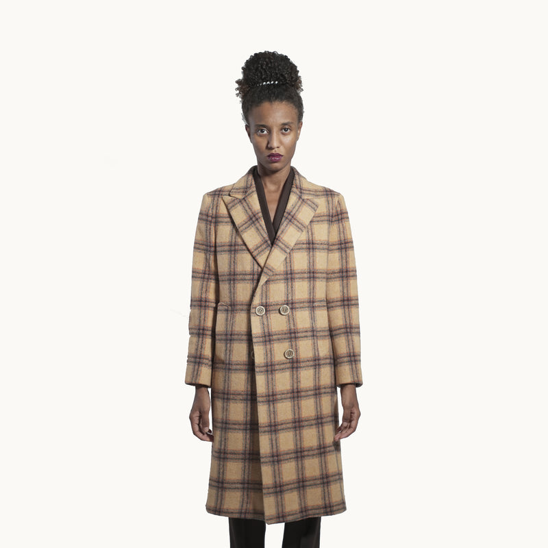 Larme Atelier checked wool coat