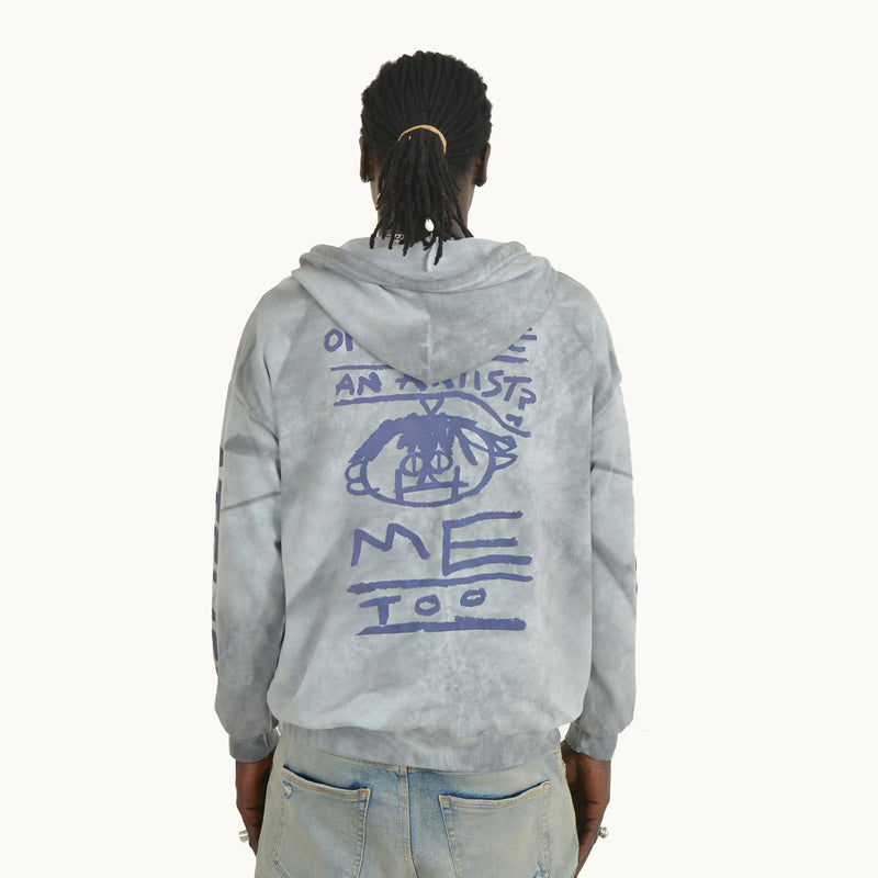 GREY PAINT EFFECT LARME ATELIER HOODIE