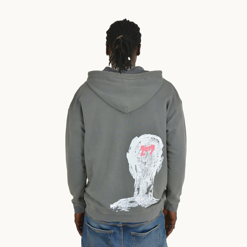 GREY PAINT SPLATTER LARME ATELIER HOODIE