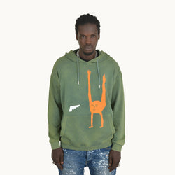 GREEN SUN FADE EFFECT LARME ATELIER HOODIE