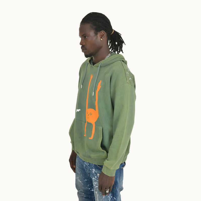 GREEN SUN FADE EFFECT LARME ATELIER HOODIE