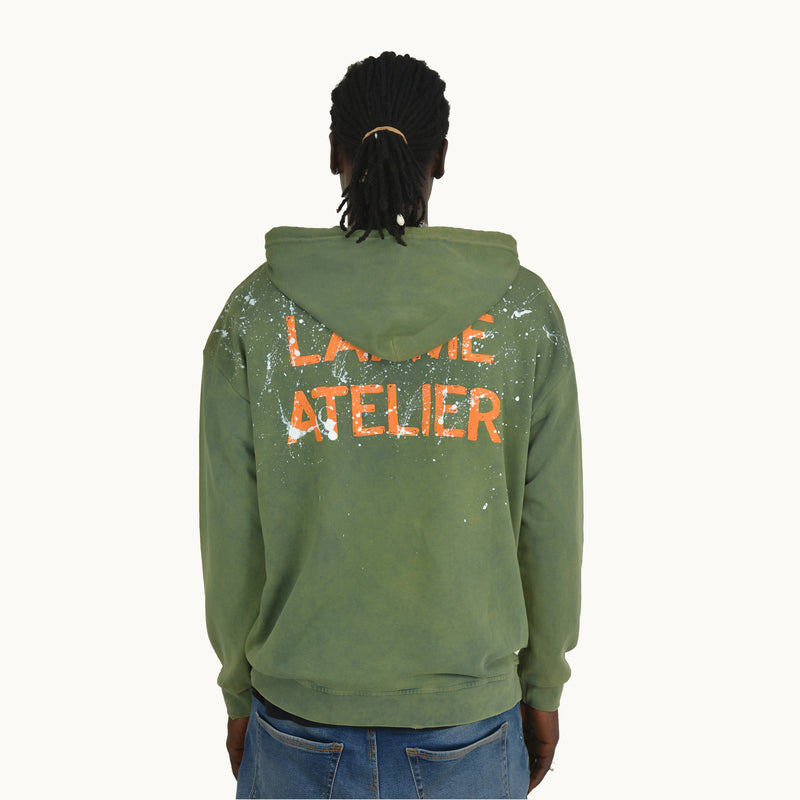 GREEN SUN FADE EFFECT LARME ATELIER HOODIE