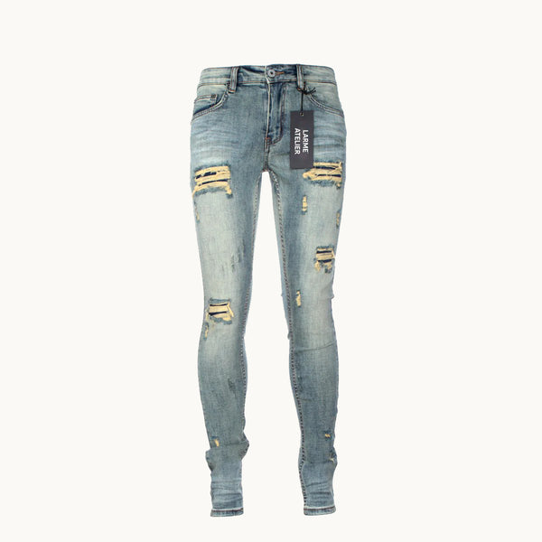 JEAN SKINNY INDIGO CLAIR LARME ATELIER 