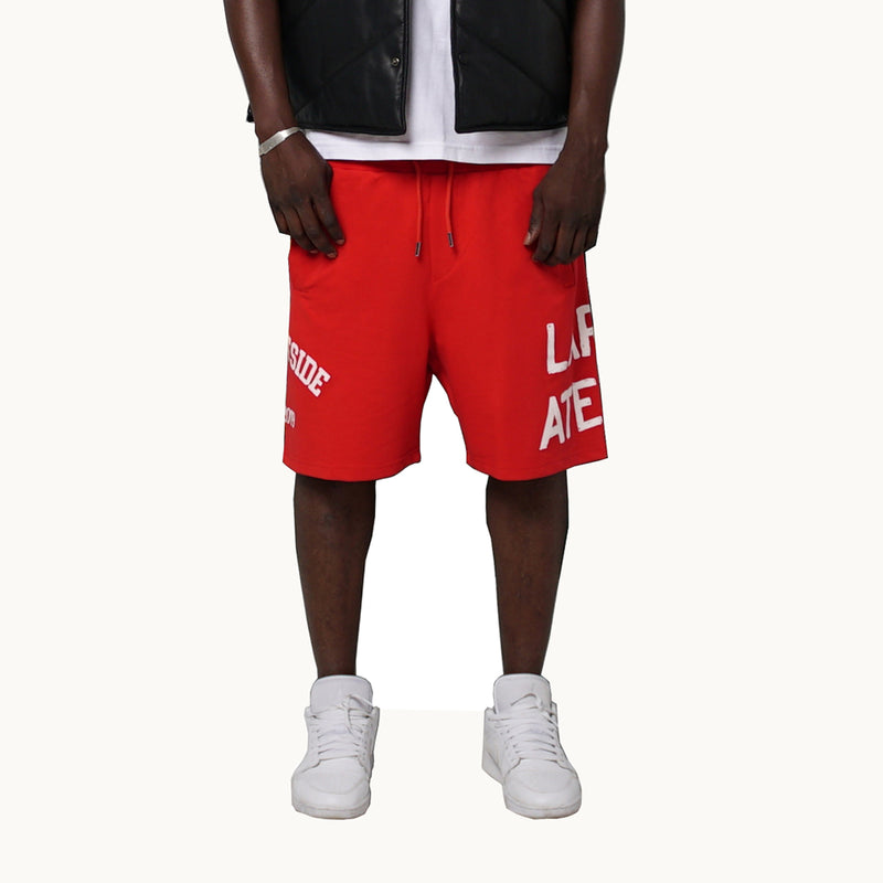 RED BASKETBALL SHORTS BY LARME ATELIER