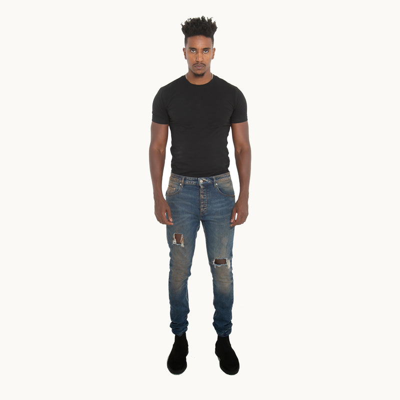 blue rust jeans