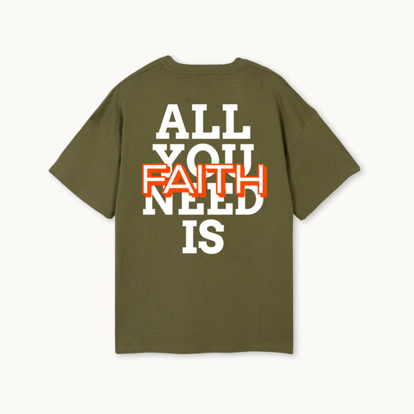 olive green faith t-shirt