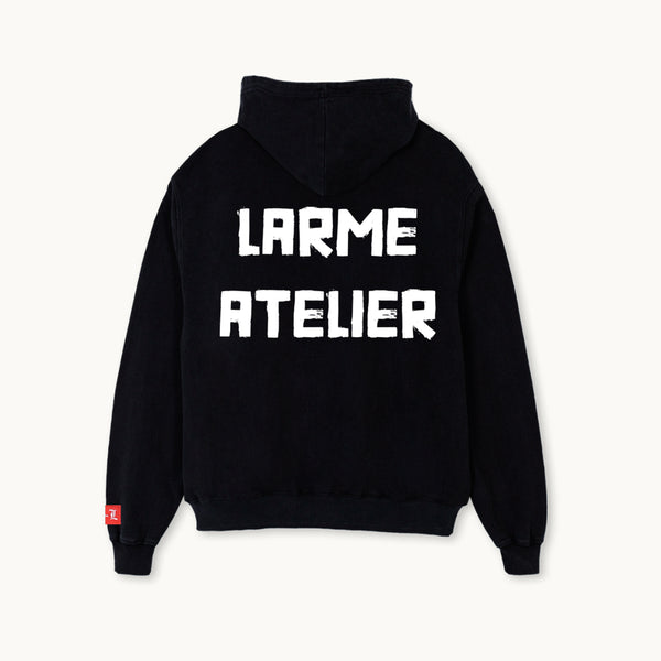 BLACK LARME ATELIER OVERSIZED HOODIE