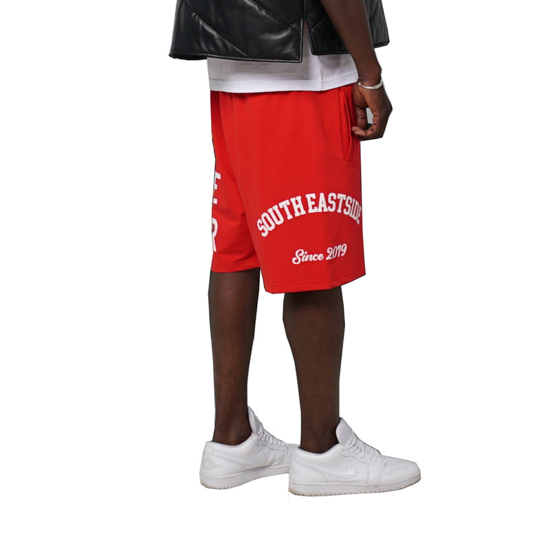 RED BASKETBALL SHORTS BY LARME ATELIER