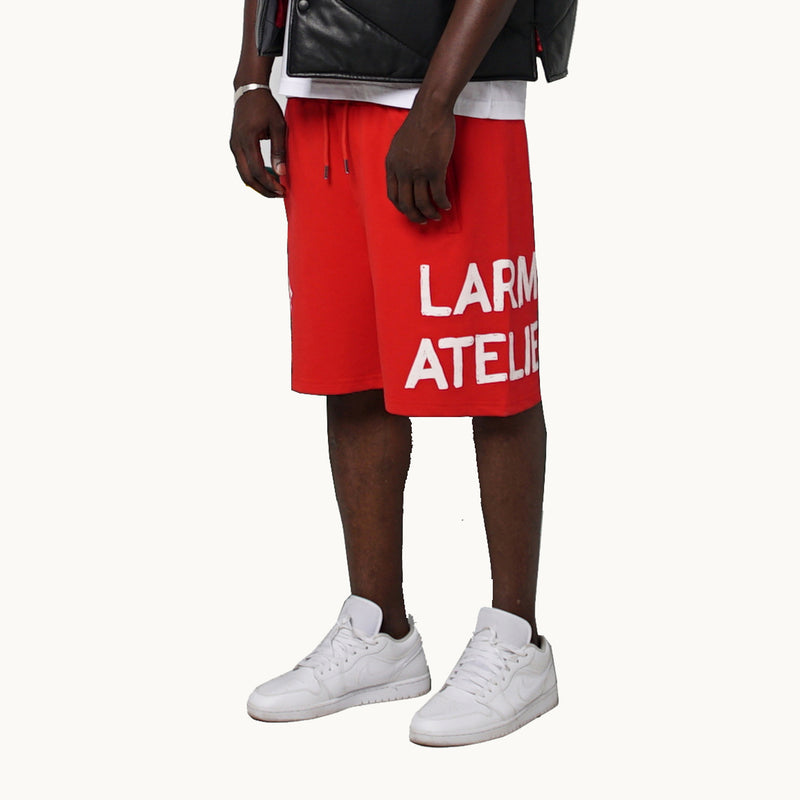 RED BASKETBALL SHORTS BY LARME ATELIER