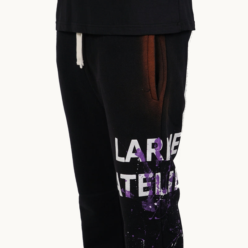 LARME ATELIER PAINT SPLATTER MEN'S FLARED SWEATPANTS