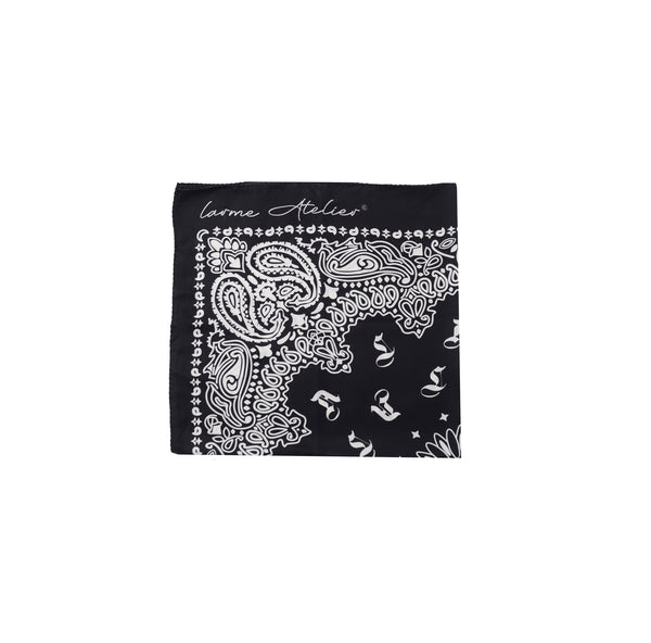 Silk twill black bandana