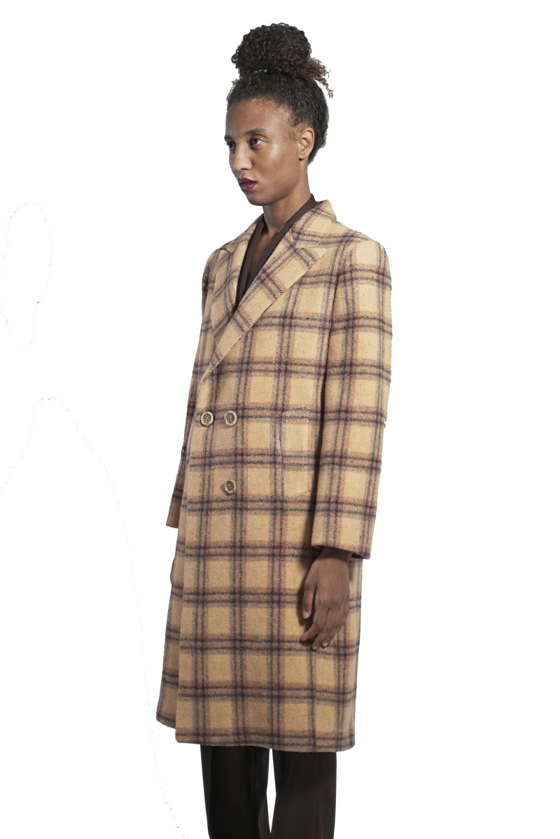 Larme Atelier checked wool coat